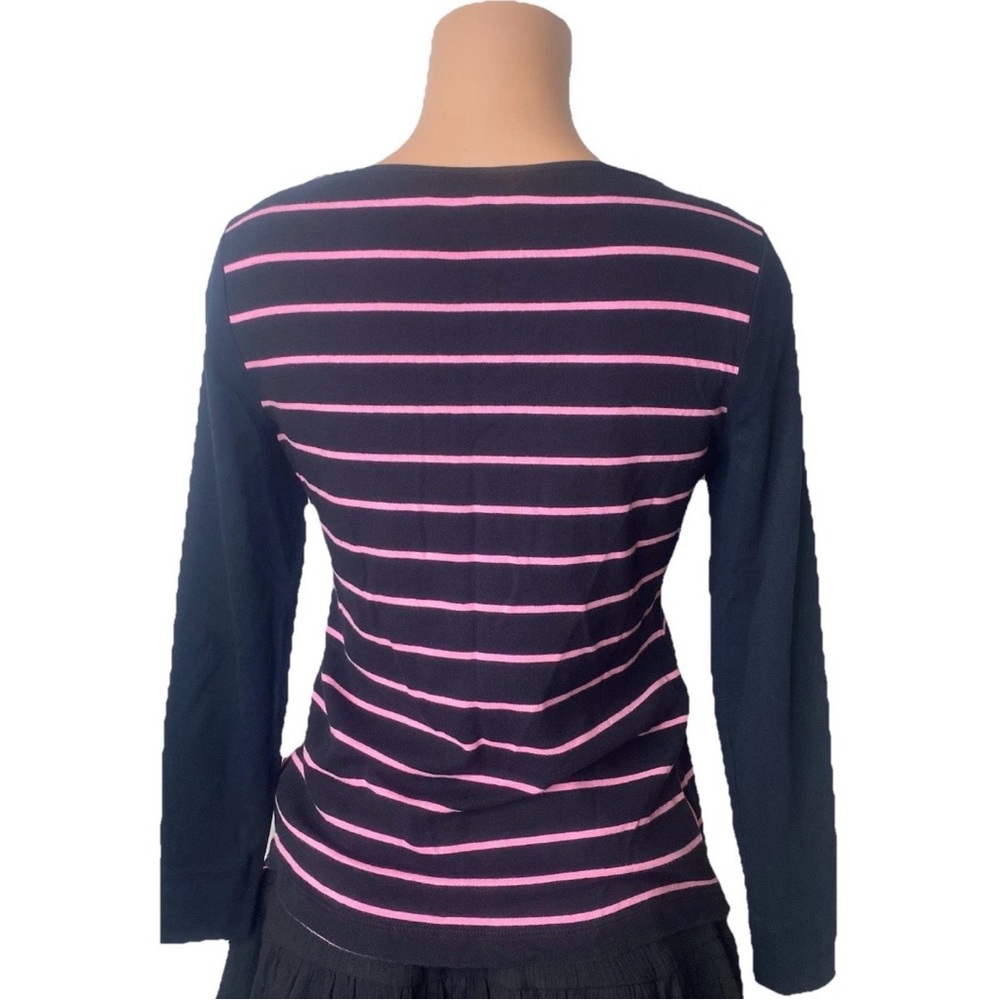 Lauren Ralph Lauren Large Pink Striped Sweater Shirt Soft Chic Preppy‎ - Picture 2 of 14